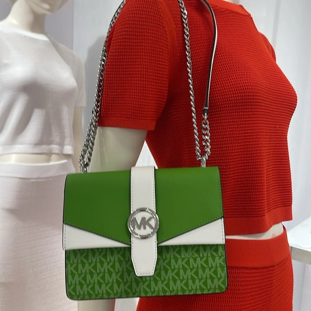 Michael Kors Greenwich Small Color-Block Signature Logo Flap Crossbody XBODY Bag